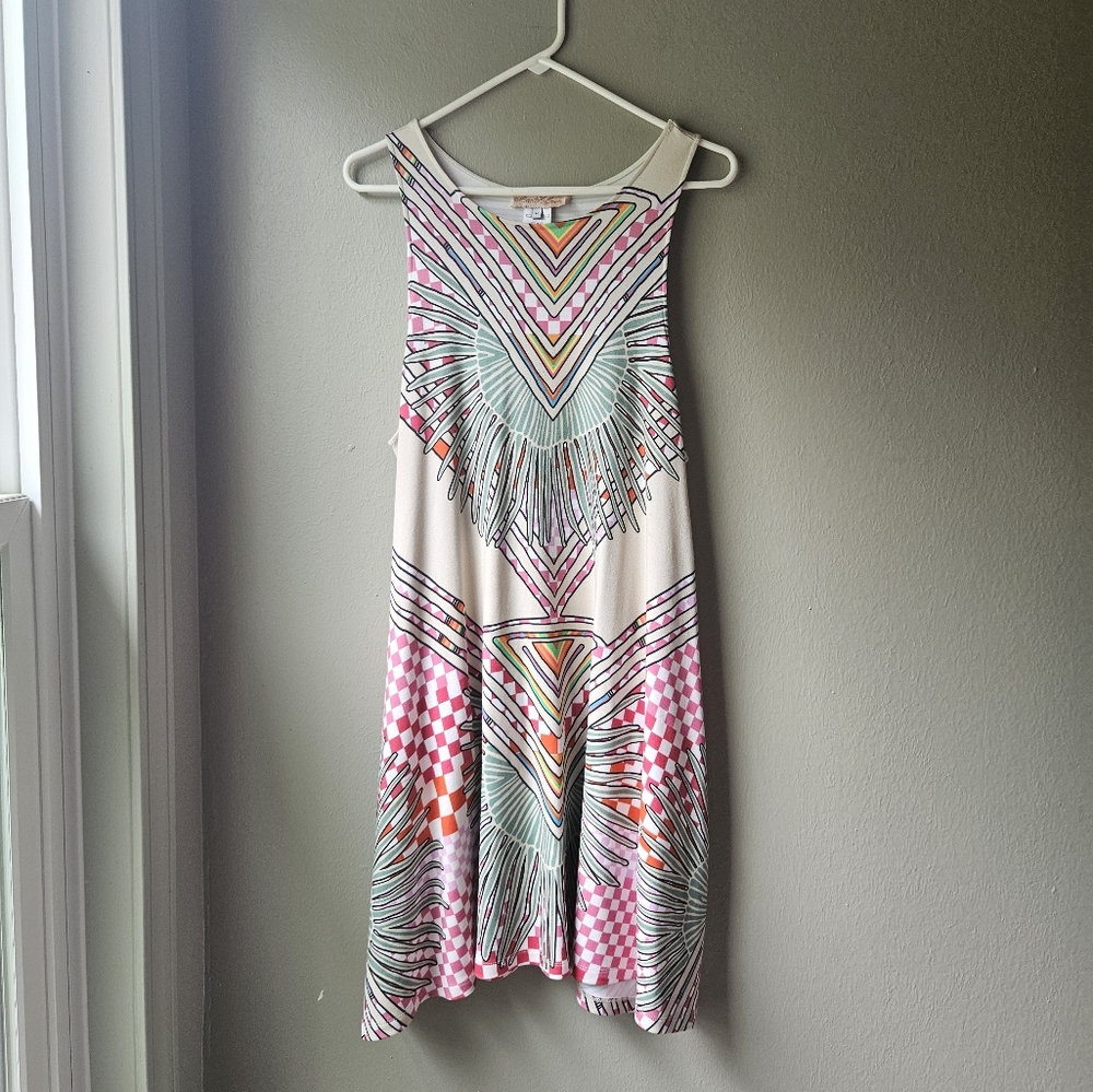 Mara Hoffman Sleeveless Checkered Swing Dress with Pockets Medium